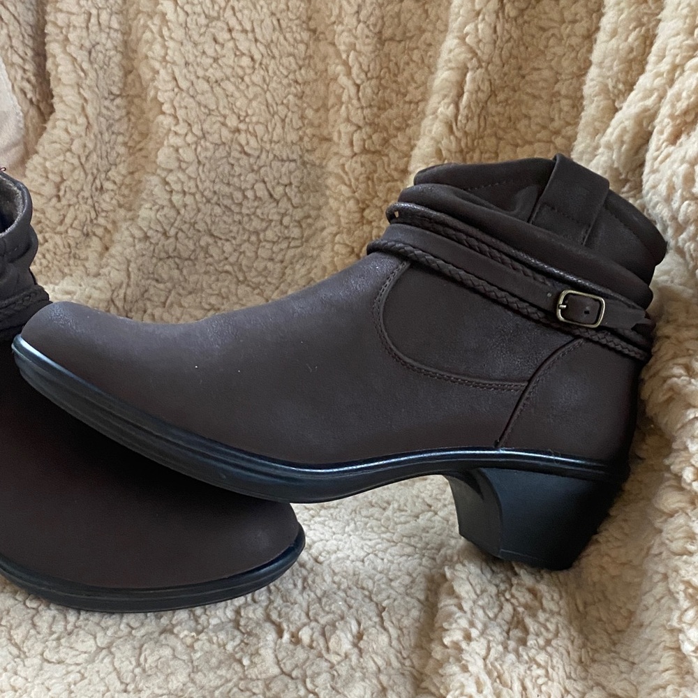 Easy Street Dark Brown Ankle Booties